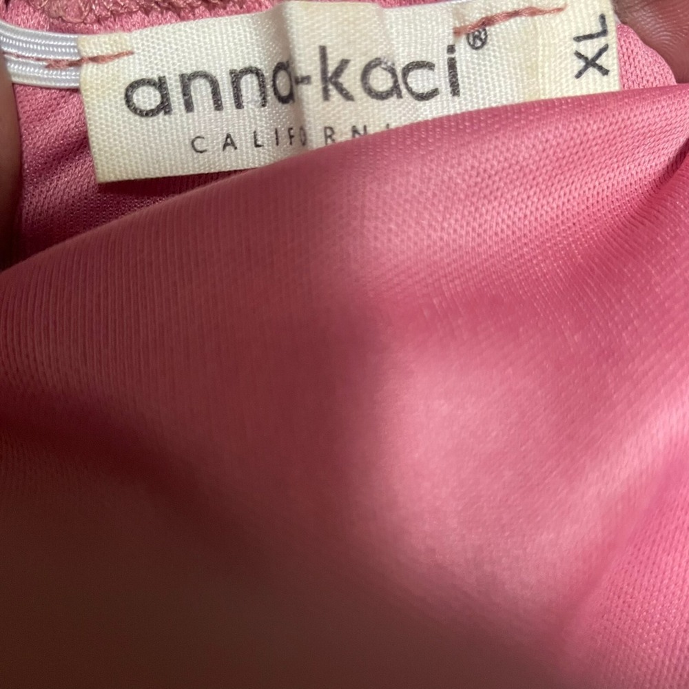 ANNA-KACI Sz XL Milkmaid Y2K Babydoll Dress Lace Sleeve/Trim Swiss Dot Smocked - Picture 7 of 11